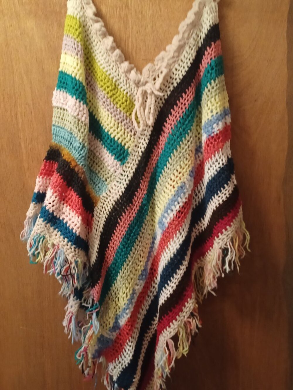 Poncho Crocheted Pattern Women's